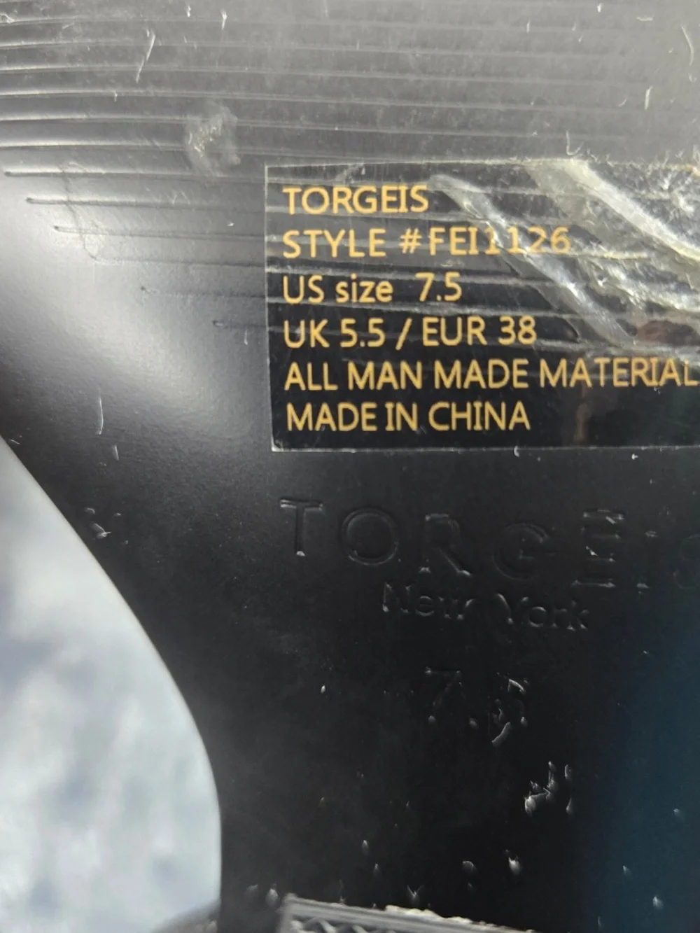Torgeis Black leather wedged heel sandle